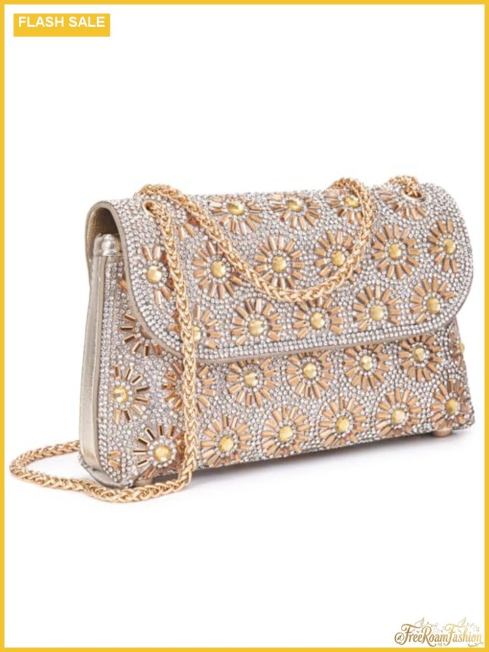 Crystals Rhinestone Evening Bag Clutch Purse with Chain for Women